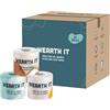 Wearth it - Rotolo di carta igienica in 100% bambù, ecologico, 3 strati, 300 fogli, confezione da 48 rotoli di carta igienica | Carta igienica morbida, resistente, sostenibile, biodegradabile, priva