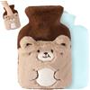 KUWUNG 400ml Borsa Acqua Calda, Piccola Borsa dell'acqua Calda Peluche Cartoni, Boule Acqua Calda Invernale Rimovibile e Lavabile per Bambini e Adulti (500ml)