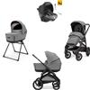 Inglesina Aptica XT System Quattro - Canyon Grey con telaio Nero e seggiolino auto Darwin Infant Recline - 2025 - inglesina