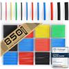BAURIX® Guaina Termorestringente 850 Pezzi - 2:1, Assortimento Colori | Isola e ripara i cavi in casa, auto e officina. Tagliabile su misura per una finitura pulita e professionale.