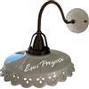 Petra Lux Applique rustica in ceramica con piatto bianco d.18 lavorato a mano con struttura ottone 1XE14 - 40100/20
