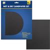 DID Wet & Dry - Set di fogli abrasivi assortiti per metallo, superfici verniciate, legno e plastica, 1 grossa, 2 media, 2 fine e 1 extra fine, adatti per levigatura a umido o a secco (confezione da 6)