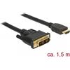 DeLOCK 85583 cavo e adattatore video 1,5 m DVI-D HDMI tipo A (Standard) Nero