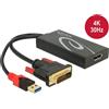 DeLOCK 0.3m, DVI 24+1 + USB-A/Displayport 20p 0,3 m DVI-D + USB HDMI Nero