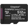 Kingston Technology 512GB micSDXC Canvas Select Plus Gen3 150R A1 (Adattatore SD non incluso)