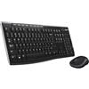 Logitech Desktop MK270 per l'istruzione con protezione in silicone, tastiera e mouse wireless per Windows, USB a 2,4 GHz, mouse compatto, 8 tasti multimediali, PC, layout AZERTY Francese - nero