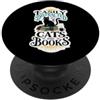 Coffee Lover Vintage Cat Book Reader Detto divertente che distraggono facilmente gatti e libri PopSockets PopGrip Adesivo