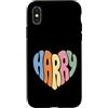Retro Harry Heart Tees and Gifts Custodia per iPhone X/XS Retro Harry Heart Design for Men Women Kids