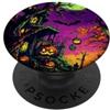 Scary House Pumpkins Green Moon Grip Hol Scary House Pumpkins Green Moon Halloween PopSockets PopGrip Adesivo