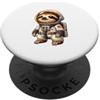 Sloth Space Universe Explorer Cartoon Sloth astronauta avventuroso cartone animato spazio ed esploratore PopSockets PopGrip Adesivo