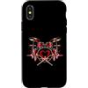 Percussion Pulse Custodia per iPhone X/XS Kit batteria rossa Heart beat bacchette batterista musica arte