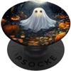 Cute Ghost Magical Forest Moon Grip Hold Cute Ghost Magical Forest Moon Halloween PopSockets PopGrip Adesivo