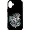 Mythic Steed Knotwork Illustrations Custodia per iPhone 16 Plus Celtic Viking Odino Sleipnir Cavallo Norreno Vegvisir nodo