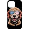 Golden Doodle 4th Of July Tees Custodia per iPhone 16 Pro Max Bandiera degli Stati Uniti Goldendoodle scarabocchi dorati patriottici 4.