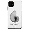 Delta12Designs Custodia per iPhone 11 Fibonacci, nato 1170 - Nautilus Spiral Shell X-Ray