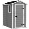 Keter 7802.280 Manor Casetta da Giardino in Resina con Pavimento e Finestra 130x192x198 cm colore Grigio