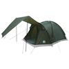 Generic Tenda Capanna 4 Persona Verde Militare Poliestere e Acciaio 270x540x187 cm | 4 posti letto, 7.4 kg, chiusura con cerniera, pieghevole, tendone staccabile, finestra in rete, pali in fibra di vetro, uso
