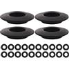 BESPORTBLE 24 Pezzi Anelli Antigoccia in PVC Nero e Arancia | Collari per Albero, Accessori per Canoe e Sup, Alta Visibilità, Uso su Spiaggia e Kayak da Pesca