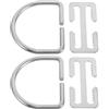 WHAMVOX D-Ring per Cintura zavorra in Acciaio Inox Set da 2 Argento | Per fettuccia da 51 mm e 2 pollici, chiusura a sgancio rapido, per e snorkeling
