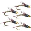Zani Puff 5-Piece Realistico Stonefly Fly Fishing Lure Set Con Gambo | corpo in acciaio carbonio, profilo alare in piuma, utilizzabile in fiumi e laghi, mira le corvine e le perche