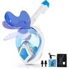 Xyuee Devilfish - Maschera integrale da snorkeling per adulti, con sistema Dry Top System con occhiali da sole pieghevoli, vista panoramica a 180 gradi, maschera per immersioni subacquee anti-perdite