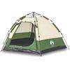 Generic Tenda da Campeggio Cabina 4 Persone Verde a Rilascio Rapido | Poliestere 190T con rivestimento in PU, cuciture termosaldate, 273 x 273 x 129 cm, 2 ingressi con cerniera, E-port, 4,55 kg