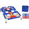 Folpus Gioco con Struttura Cilindrico e Tela Oxford Resistente Gioco di Lancio con Fagioli Salvaspazio Tabellone di Lancio Bersaglio per Bambini