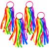 QLHNGUZ 4 nastri arcobaleno per danza e ginnastica, nastro colorato per ritmo | Nastro ritmico in 7 colori, per ginnastica, danza, giocoleria, PE, 45 cm, larghezza 2 cm, colori vivaci e attraenti