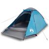 Generic Tenda da Campeggio a Cupola per 4 Persone Blu Impermeabile | Poliestere 185T con rivestimento in PU, 310 x 240 x 130 cm, 2 ingressi, patta removibile, E-port, tappetino -fango, 4 kg
