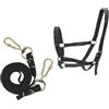 predolo Halter Regolabile in Nylon Resistente Set Halter e Corda di Guida Robusto Set di Cavezza con Corda Guida per Addestratori Equestri, Cavalieri