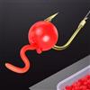 Helilyco Perline morbide da pesca in silicone, 5 mm, 200 pezzi, con esca a coda di lombrichi, esche finte profumate rosse