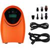 Besttoolifes Auto-Stop Gonfiabile Barca Pompa 12V DC Auto | Dimensioni compatte da 27,6 cm, design leggero da 1,9 kg, arancione per una custodia resistente, struttura in materiale EVA