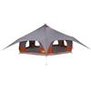 Generic Tenda Familiare 18 Persona Grigio e Arancione 540x540x335 cm Poliestere | Poliestere 185T con rivestimento PU, pali in fibra di vetro, 8 corde, 16 picchetti, borsa trasporto, 22,38 mq, 16 kg