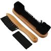 HOHOVYVY Set di spazzole per tavolo da biliardo in legno massiccio con spazzola per | Set di 4 pezzi, legno massiccio, setole in nylon, panno per la pulizia, rullo adesivo, privo di polvere