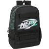 safta Nerf GAME - Zaino da scuola, adattabile a carrozzina, ideale per bambini di diverse età, comodo e versatile, qualità e resistenza, 31 x 17 x 44 cm, Nero, M, Casual