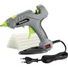 WORKPRO Pistola per colla calda 60 W con 20 bastoncini di colla 11 x 100 mm, pistola per colla elettrica di riscaldamento rapido per riparazione, arte e fai da te, verde grigio nero