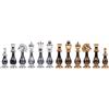 Italfama Set di Pedine Scacchi Ottone Legno Finitura Oro Argento Re 10cm Italia