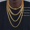 Alinoya 6mm/8mm/10mm/12mm Hip-Hop Colore oro lucido Acciaio inossidabile 316L Curb Collana a catena a maglia cubana Regalo per gioielli da uomo