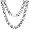 Alinoya Collana a catena cubana HipHop Miami Curb da 8-16 mm Collana da uomo in acciaio inossidabile con catena a maglie cubane Gioielli Rappe