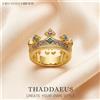 Thaddaeus Royal Ring Queen Crown Gold,Europe Style Pure 925 Sterling Silver Fine Jewerly per le donne Summer Brand New Majestic Design Gift