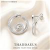 Thaddaeus Onda rotonda con pietre Orecchini a bottone Europa Fine Jewerly per le donne Nuovissimo regalo estivo alla moda in vero argento sterling 925