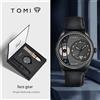 TOMI Set Confezione regalo per orologio al quarzo da lavoro minimalista da uomo Orologio versatile di lusso con doppio cinturino staccabile Regalo per festival