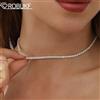 ROBUKF Collana da tennis Moissanite da 2 mm per donna S925 placcato argento oro 18 carati con strass scintillanti catena girocollo gioielli da sposa regolabili