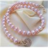 NONE Collana di Perle Rosa dei Mari del Sud AAA da 7-8mm, 20 Pollici, Design Elegante, Argento 925, Disponibile in 18, 22, 24, 26, 28, 30, 32, 34 Pollici