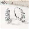 IOGOU Lusso 1.86cttw Pieno Moissanite Diamante Orecchini a cerchio con clip per le donne Originale 925 Gioielli in argento sterling Orecchini vintage