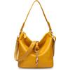 Zency elegante borsa da donna in pelle rossa 100% borsa Hobo da donna in vera pelle affascinante borsa a tracolla media con anello borse gialle brillanti