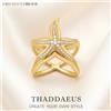Thaddaeus Anello placcato oro Stella marina Nuovissimo regalo in argento sterling 925 alla moda per le donne