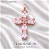 Thaddaeus Ciondolo in pietra color rosa croce moda di marca gioielli alla moda Europa regalo in argento sterling 925 per donna