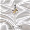Thaddaeus Grande spada con ciondolo a corona Gioielli vintage di moda Europa Regalo in argento sterling 925 per donna e uomo
