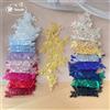 R SMEALE 20 pezzi e 10 pezzi. Bordo in pizzo con paillettes brillanti, fiori a specchio. Abito da sposa, scarpe da sposa, copricapo, accessori per cucire fai da te